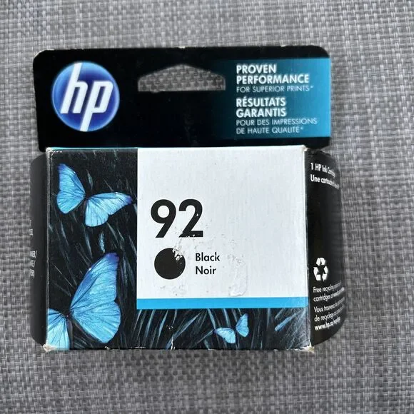 Genuine HP 92 Black C3180 C3150 DeskJet 5440 (Retail Box) Exp 2017 - Picture 1 of 3